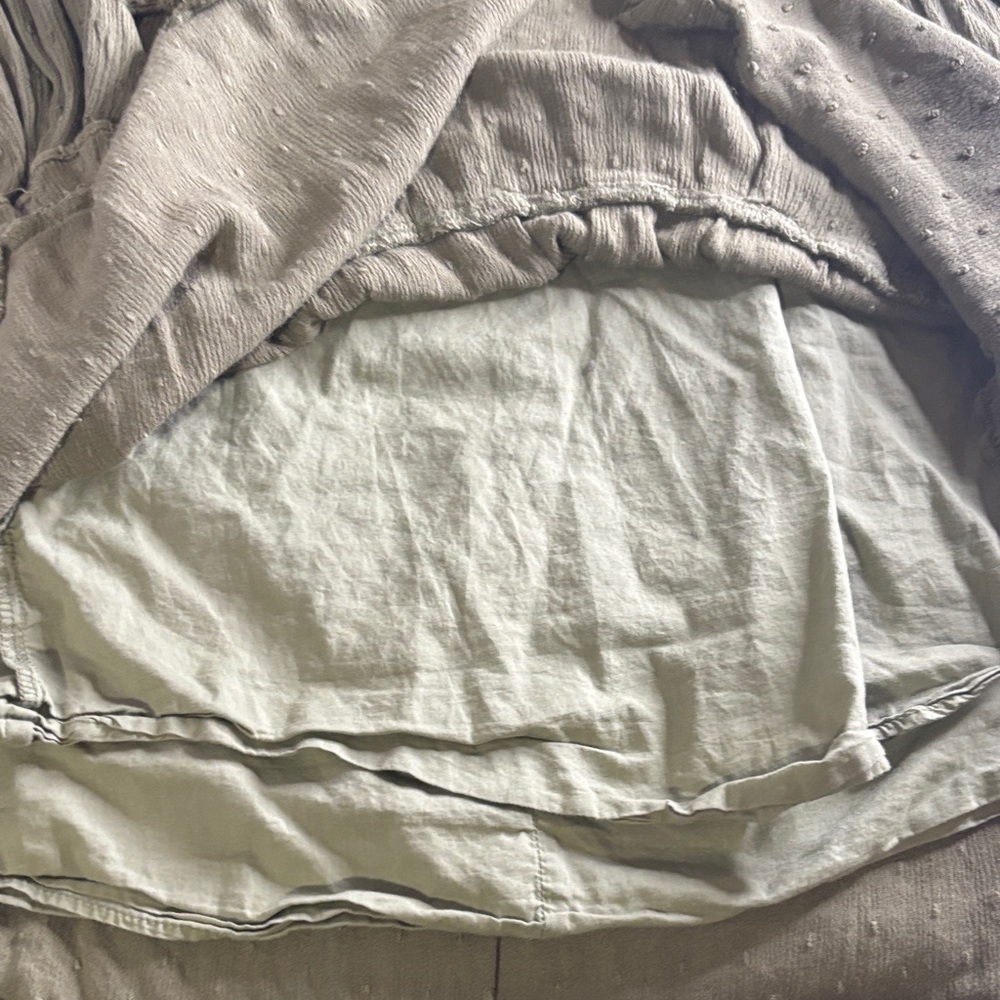 Olive Green Women's Ruffled Blouse - Picture 3 of 3